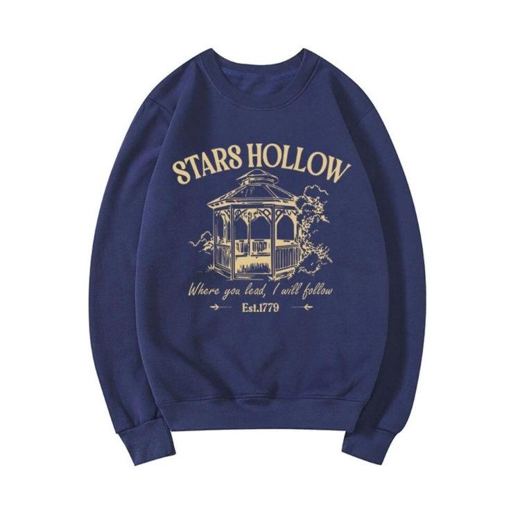 Vintage Women Gilmore Girls Luke's Diner Graphic Hoodie Stars Hollow Sweatshirt Comfortable Casual Streetwear Sweater