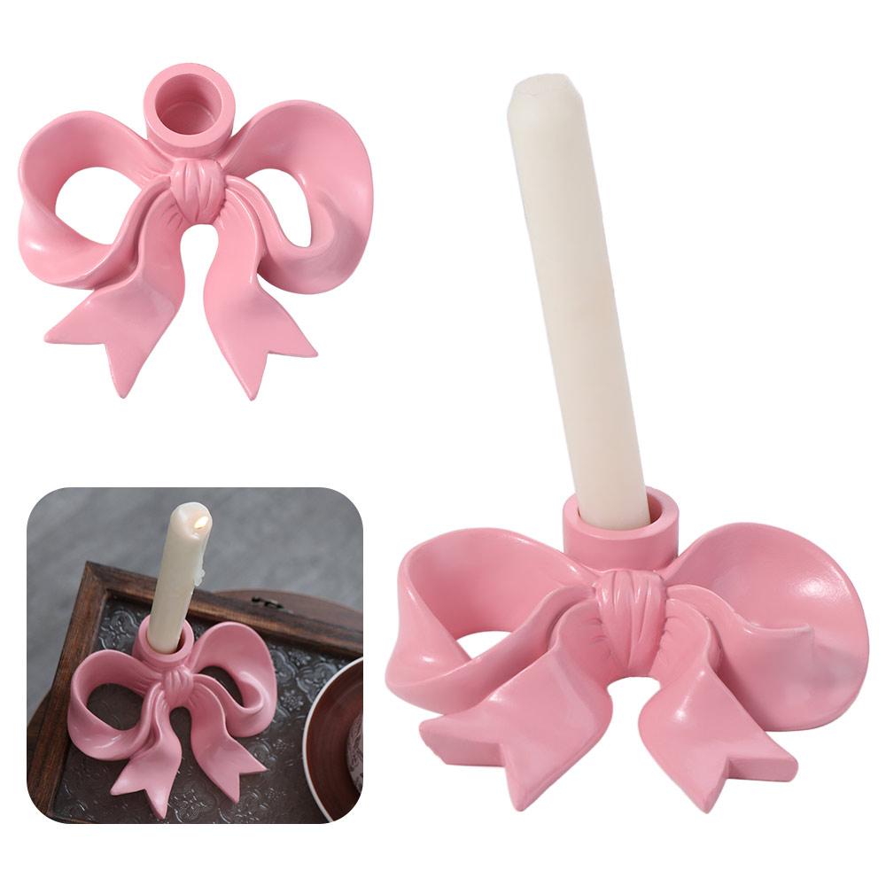 Romantic Ceramic Bow Candle Holder Unique Candle Stands Simple Long Candle Candlestick Party