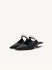Fashion Punk Gothic Metal Buckle Low Heels Sandals Women 2024 New Pointed Toe Thick Heeled Summer Slippers Woman Platform Muller Shoes