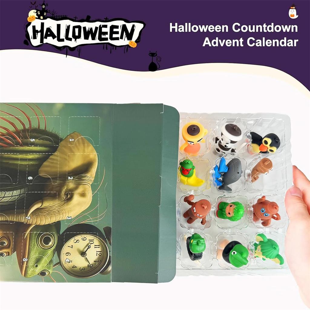 Advent Calendar, Advent Calendar ,Toys,24 Day Figurine,Halloween Countdown Calendar For Kids Party ,Gift