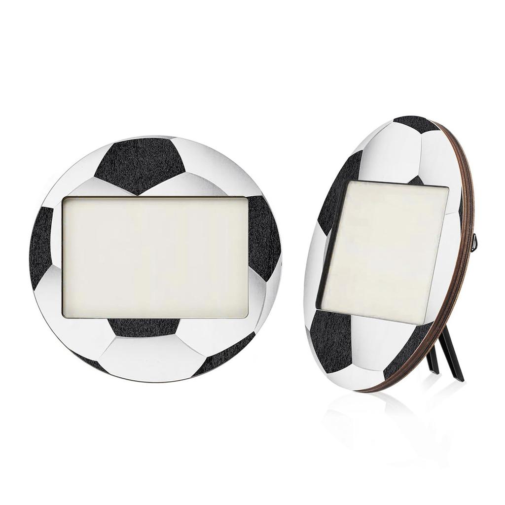 2Pcs Wood Baseball Soccer Photo Frames Sports Themed Tabletop Display Picture Holders for Home Decors for Athletes Teams