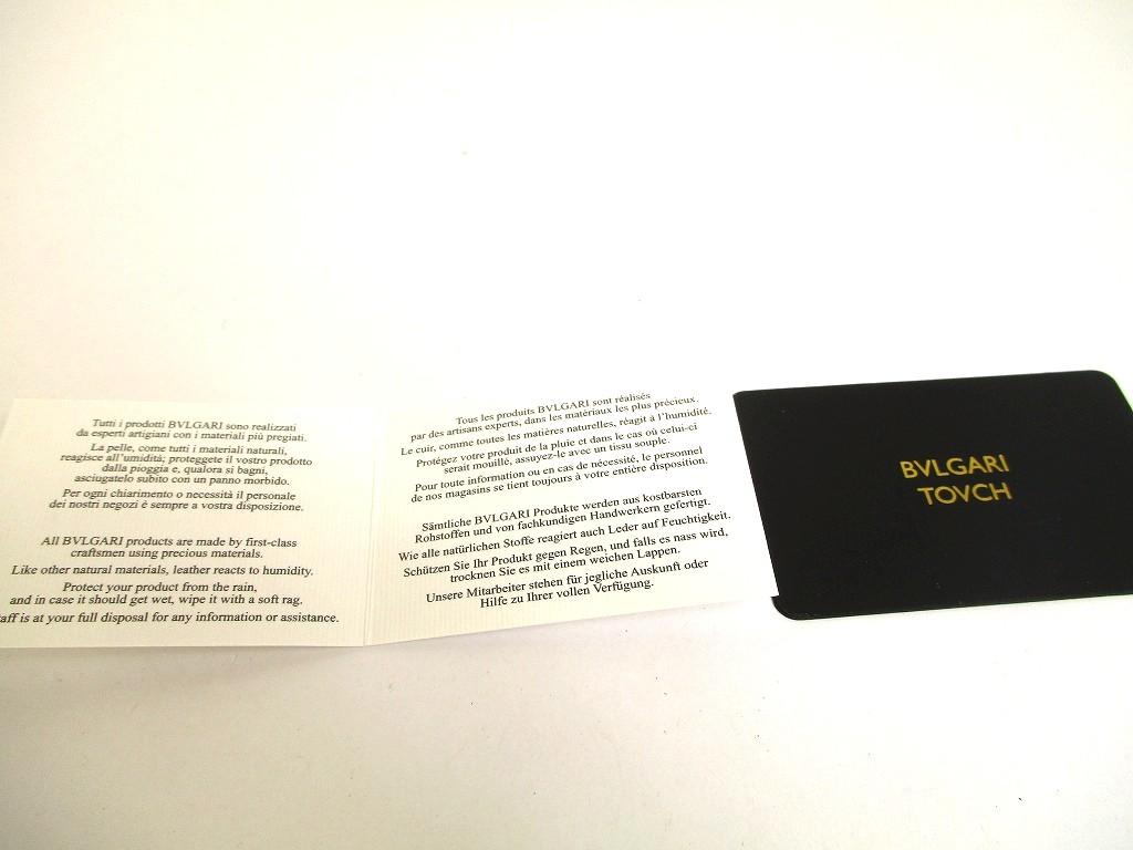 Authentic BVLGARI Light Gray Grain Calf Leather Business Card Case Card Holder #a998   Refurbished