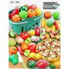 Kids' Velcro Fruit & Veggie Cutting Set - Magnetic Dollhouse Toy for Boys & Girls