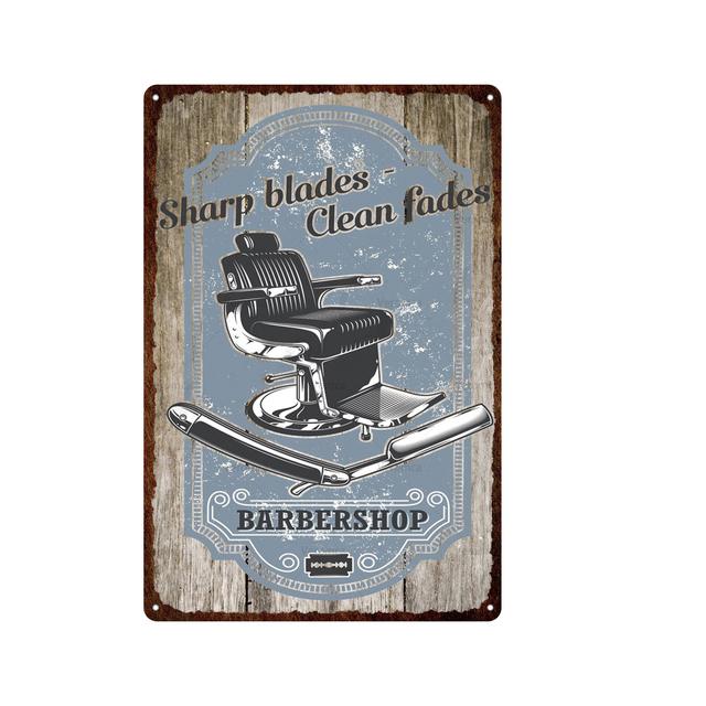 Europen Stil Barbershop Barber Tools Metall Zinn Zeichen Vintage Wand Platte Dekor Barber Tattoo Shop Kunstdruck Malerei Plaques
