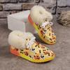 New large size cotton shoes women's snowflake Santa Claus flat casual shoes autumn and winter single shoes