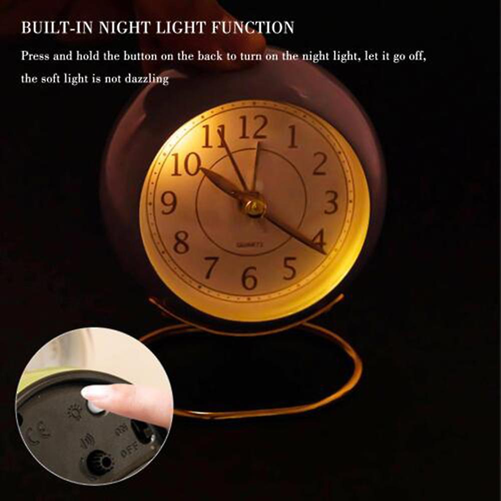 Loud Bell Alarm Clock Battery Operated No Ticking Quiet Student Analogue Table Clocks for Living Room Bedroom Decor