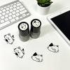 Cat Pattern Stamp with Black Cat Illustrations Seal Compact Creative Portable Stamp for Journals Cards Planners