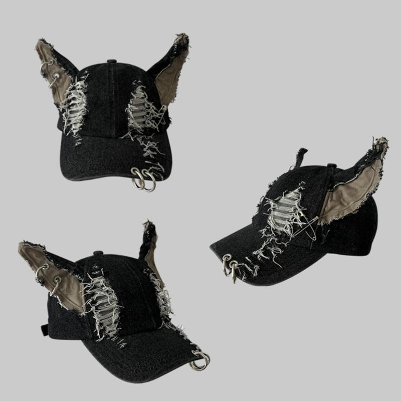 3D Hundeohren Baseballkappe für Erwachsene Unisex Herbst Frühling Baseballkappe Outdoor Sonnenhut Lässige Abgenutzte Hiphop Tanzkappe