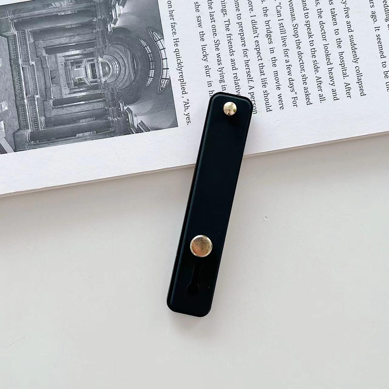 

Lazy Person Finger Strap Phone Holder: Back Sticker, Desktop Stand, Push-Pull Design, Folding Accessory Phone Holder чёрный