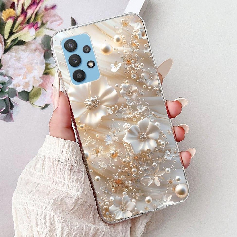 For Samsung A32 5G Case SM-A326B Clear Cute Cat Fashion Funny Painted Back Cover For Samsung Galaxy M32 5G Phone Case SM- M326B
