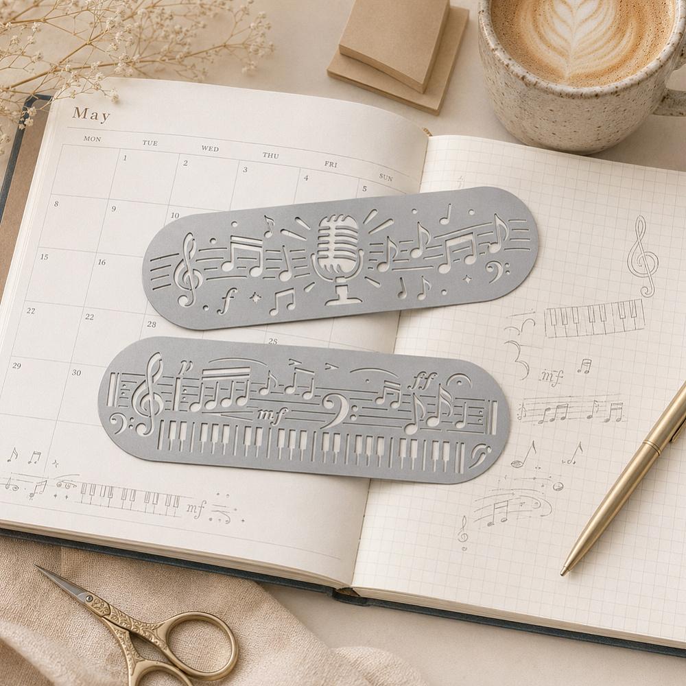 3Pcs 3 Styles Oval Stainless Steel Metal Cutting Dies Stencils for DIY Scrapbooking/Photo Album Decorative Embossing DIY Paper Card Musical Note