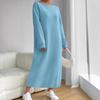2025 Autumn/Winter Casual High-End Long-Sleeved Solid Color Round Neck Sweatshirt Dress