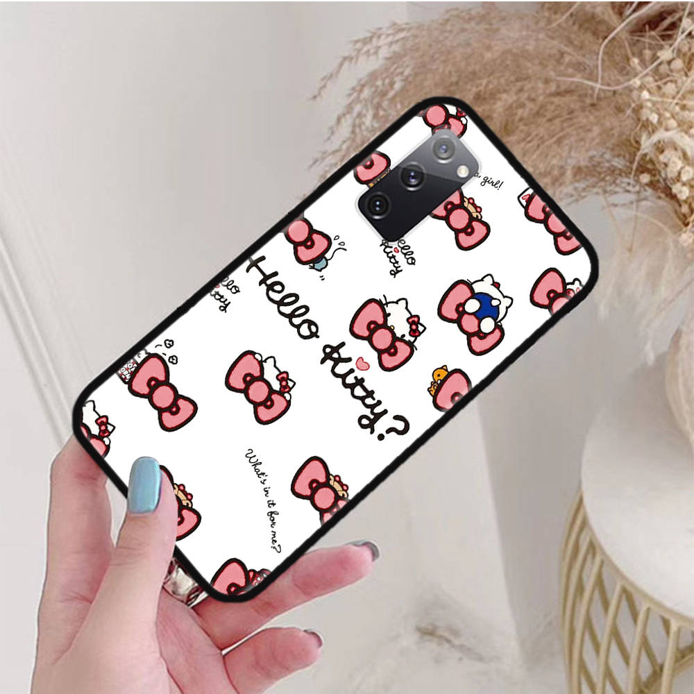 Black Case for OPPO Reno 8 6 5 4 Pro Plus Find X3 A17 A3 A31 A38 A40 A53 A54 A55 A74 A76 A78 A77 A80 A94 A95 A96 Lite L-28 Cute Hello Kitty