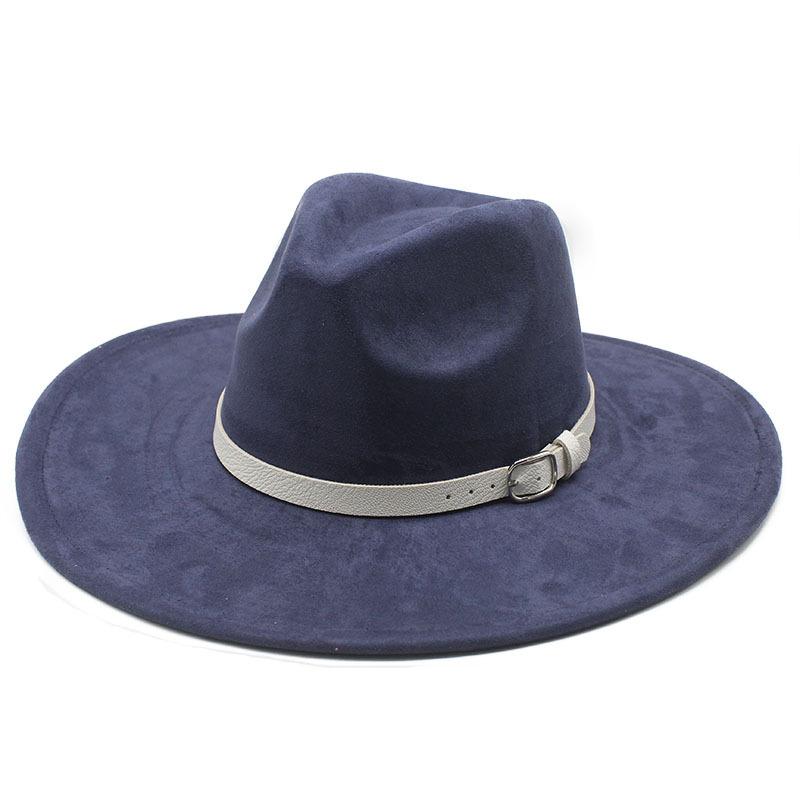 Big Edge Jazz Top Hat Women'S 9Cm Brim Suede Peach Heart Top Fringed Hat