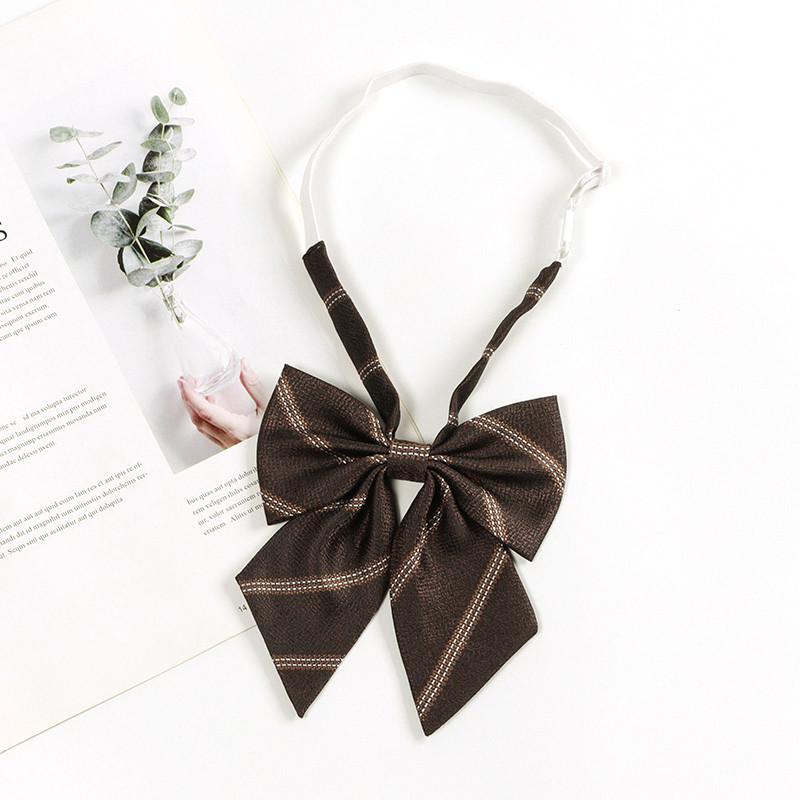 Checkered Retro Brown Striped Tie And Bow For Casual School Outfits Gifts And
