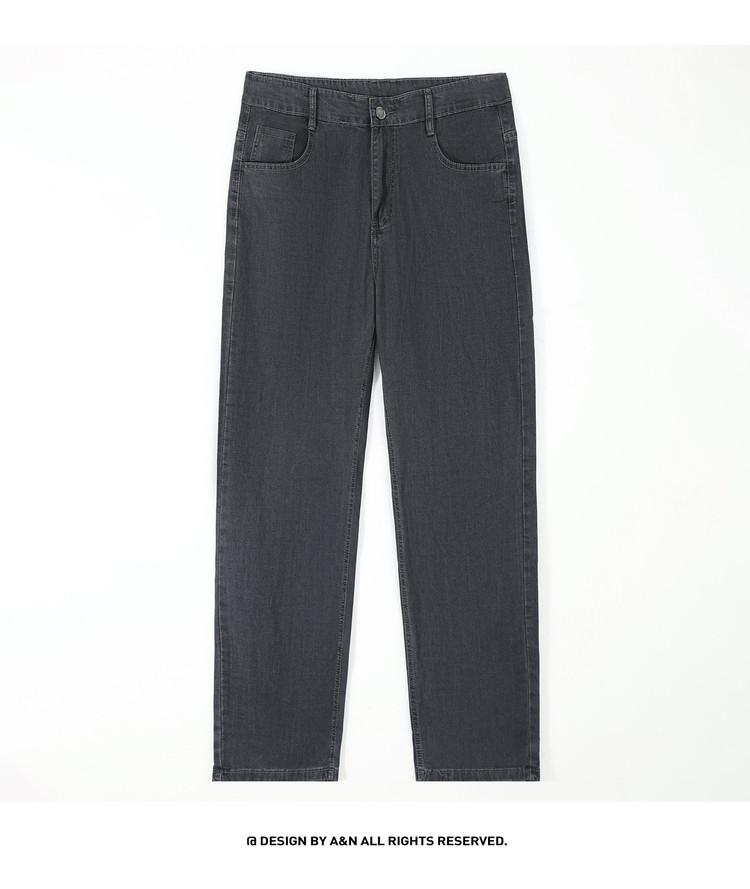 [Lyocell Tencel Thin] Cool Summer Jeans Men's Versatile Loose Straight Pants Retro High End