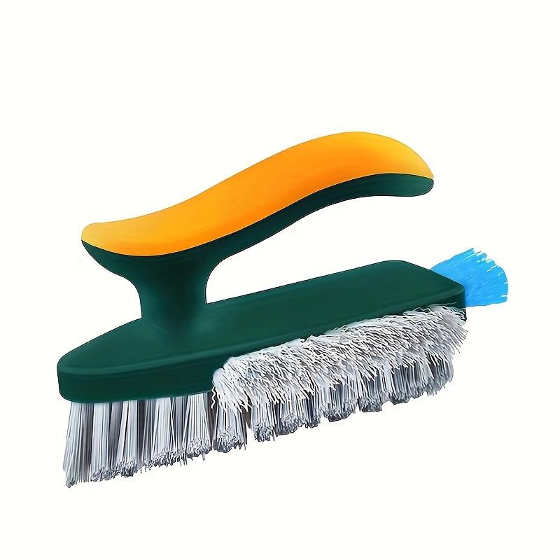 

Professional 2-in-1 Gap & Floor Cleaning Brush, Durable Plastic with Ergonomic Handle, Portable Manual Scrubber Tool for Bathroom Kitchen Tile Grout зелёный