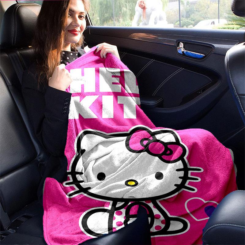 1pc. Hello Kitty Cute Cartoon Pink Blanket - Perfect for Home, Office, Outdoor Use, Gift Idea, Suitable for All Seasonsz041723