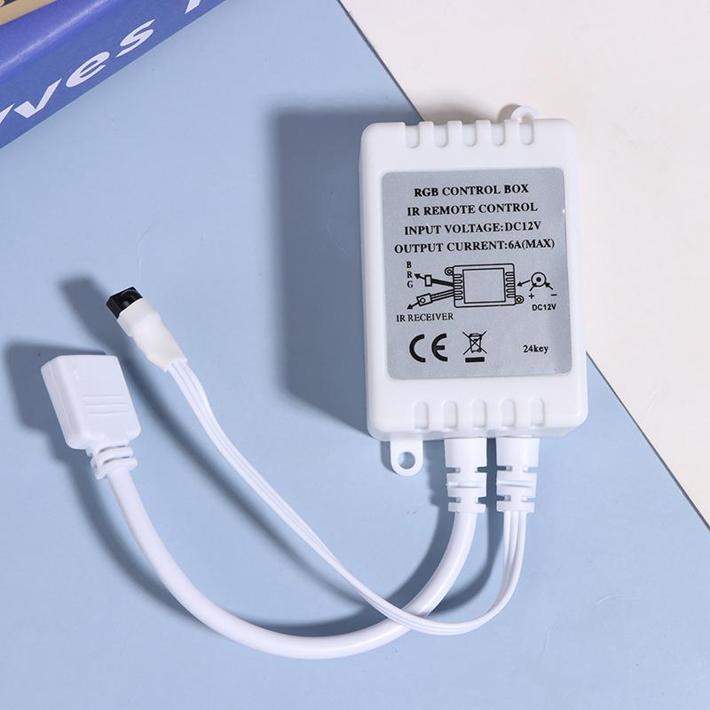 Led Controller 24 Keys Led Ir Rgb Controller Box 1 To 2 Controller Ir Remote Dimmer Dc12V For Rgb 3528 5050 Led Strip Lights