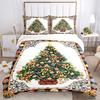 3pcs Christmas Tree with Star Beaded Holiday Bedding Set Includes One Quilt Cover and Two Pillowcases (No Core) - Festive Decorative Bedding for Bedro