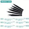 6pcs Precision Long Tweezers Set ESD Anti-Static Stainless SteelTweezers Repair Tools For Electronics Repair Soldering Craft