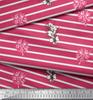 Soimoi Pink Japan Crepe Satin Fabric Stripe & Rose Bouquet Floral Fabric Prints By metre 42 Inch