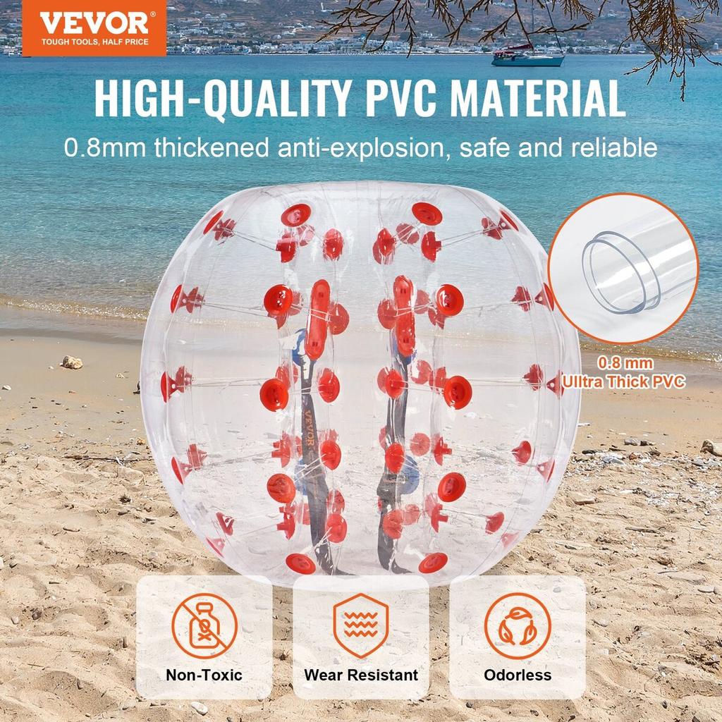 Inflatable Bumper Ball 1-Pack, 4FT/1.2M Body Sumo Zorb Balls for Teen & Adult, 0.8mm Thick PVC Human Hamster Bubble Balls for Outdoor Team Gaming