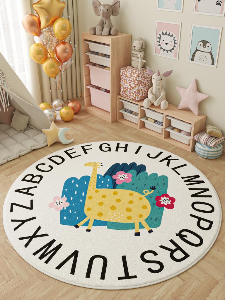 Cartoon Animal pattern children's room round rug Cartoon Style Living Room Decoration Carpet Color Round Rugs for Bedroom