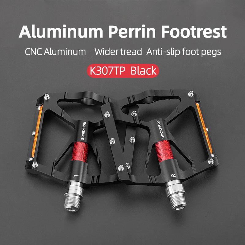 Rockbros Bicycle Pedals Alloy Bearings Cycling Pedals Platform Bike Flat Pedal Pedals Reflective Anti-Slip Mtb Bike Accessories