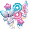 Butterfly Starry Sky Digital Balloon Set Children Baby Birthday Party Decoration Gradual Change Star Decoration Arrangement