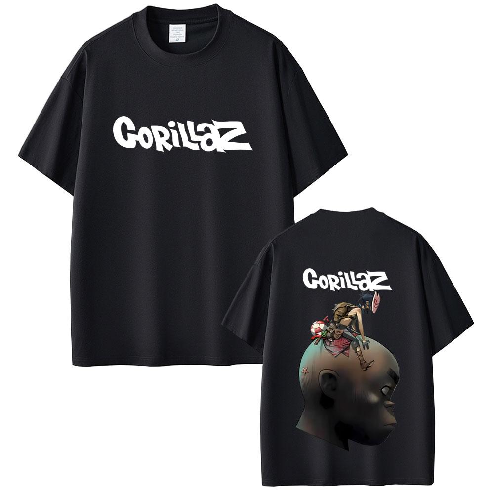 Rock Band Gorillaz Grafik T-Shirt Herren Damen Hip Hop Punk Oversized Streetwear Herrenmode Retro Gothic Kurzarm T-Shirts