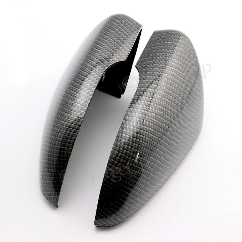 For Volkswagen GOLF 6 VI MK6 GTI R Line R20 Touran Carbon Fiber Pattern Mirror Case Black Side Wing Rearview Mirror Cover