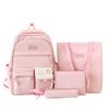 Primary and Secondary School Students' School Bag Tutoring Bag Four Piece Korean Version Small Fresh Large Capacity Backpack Student School Bag