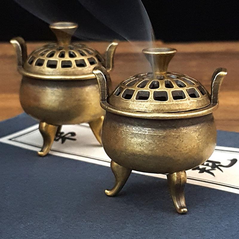 Wierookbranderhouder Wierookspiraalhouder Brander Met Deksel Metaal Antiek Bureauornament Voor Meditatie Yoga Spa Slaapkamer Thee