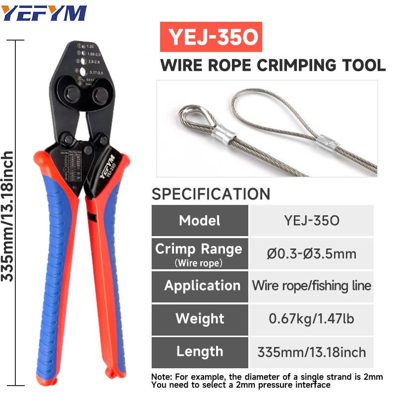Eight-character Aluminum Buckle Crimpers for Single-strand Steel Wire Ropes (0.0039" - 0.0866"); Fishing Tackle Aluminum Sleeve Crimpers; YEJ Series