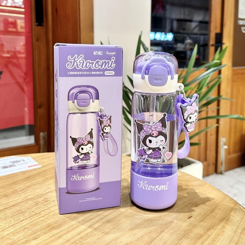 420Ml Genuine Sanrio Transparent Cup Cartoon Kuromi Cinnamoroll Melody Tritan Safe Matrial Water Drink Bottle Gifts For Girls