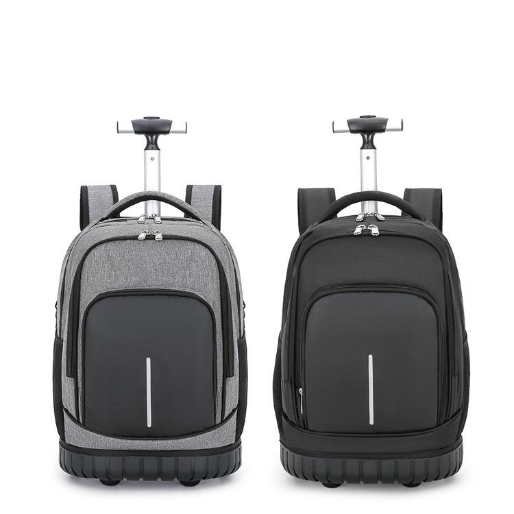 Unisex 18 Inch Wheeled Rolling Backpack for Students Travel Durable Luggage Bag