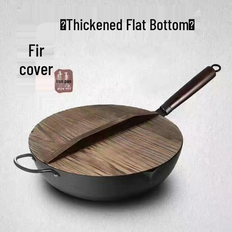 Zhangqiu Forged Iron Non-stick Wok for Induction & Gas Stoves