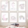 Elephant Balloon Rainbow Moon Stars Flower Swing Baby Kids Posters For Wall Art Nursery Canvas Prints Home Room Decor Pictures
