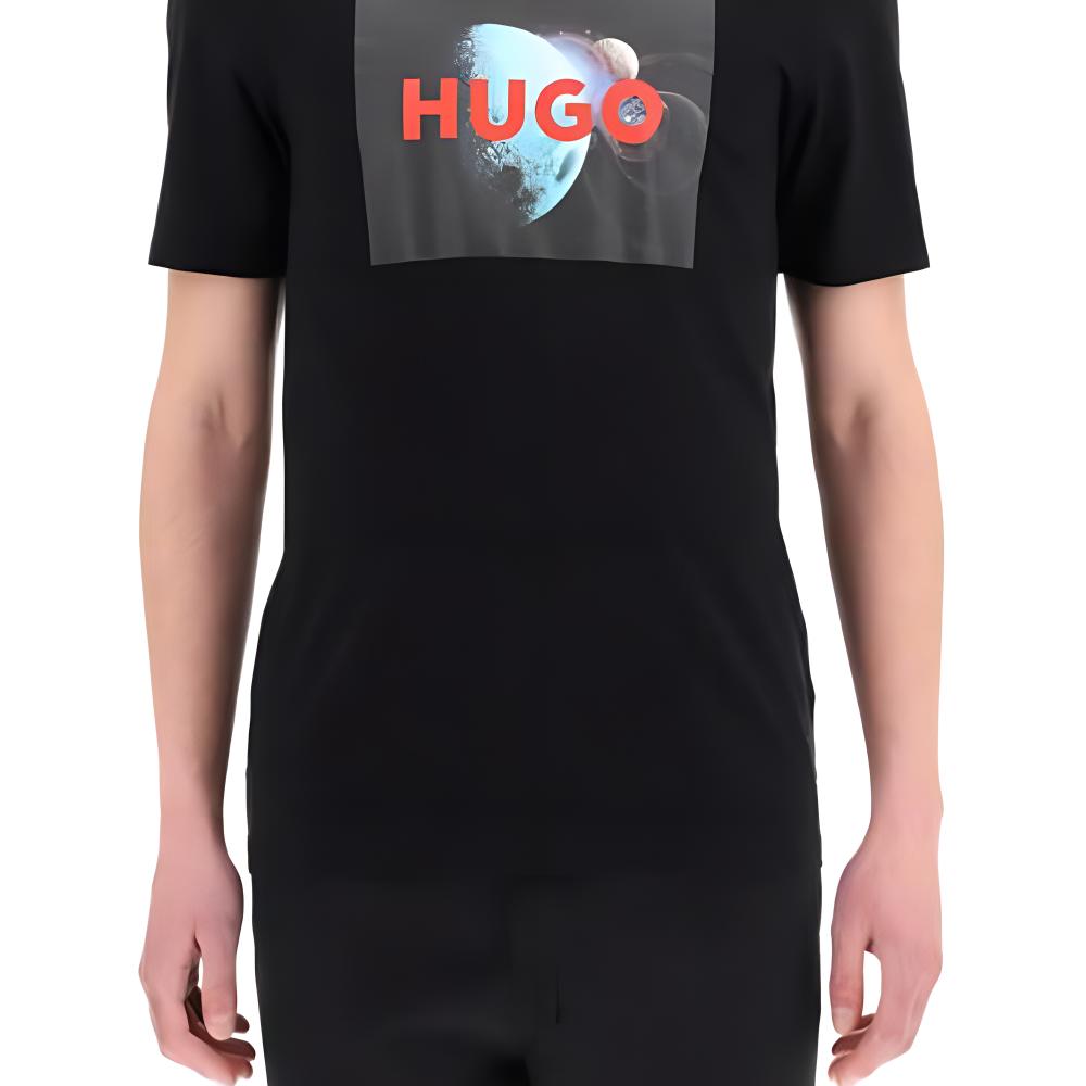 HUGO BOSS T-Shirts Men's Black Crew Neck Moderate Straight Fit 50467393-001