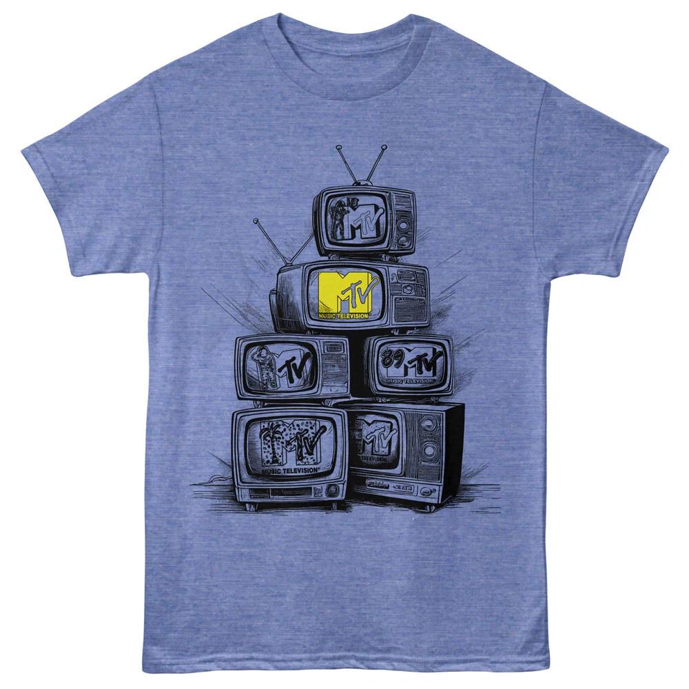 MTV Music Television Stack Of Old Style TV s Men s T Shirt S