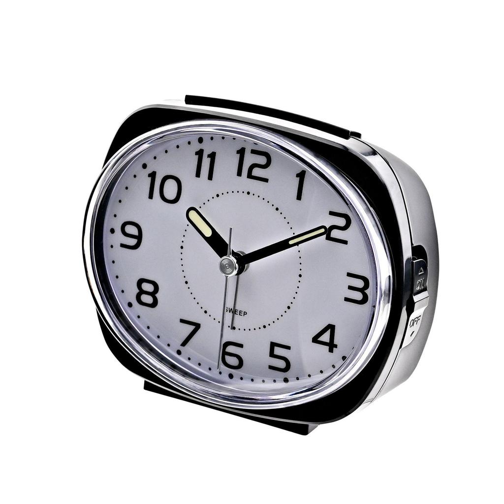 Hometime Alarm Clock Oval with Luminous Hands - Black Case