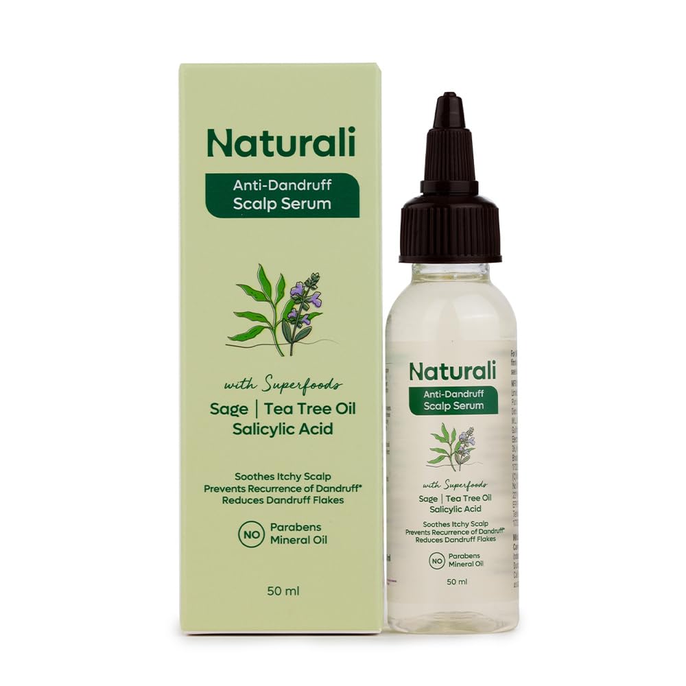 Naturali Anti Dandruff Scalp Serum 50 ml Flake Control Soothing Itchy Scalp Care Lightweight Non Sticky Overnight Use