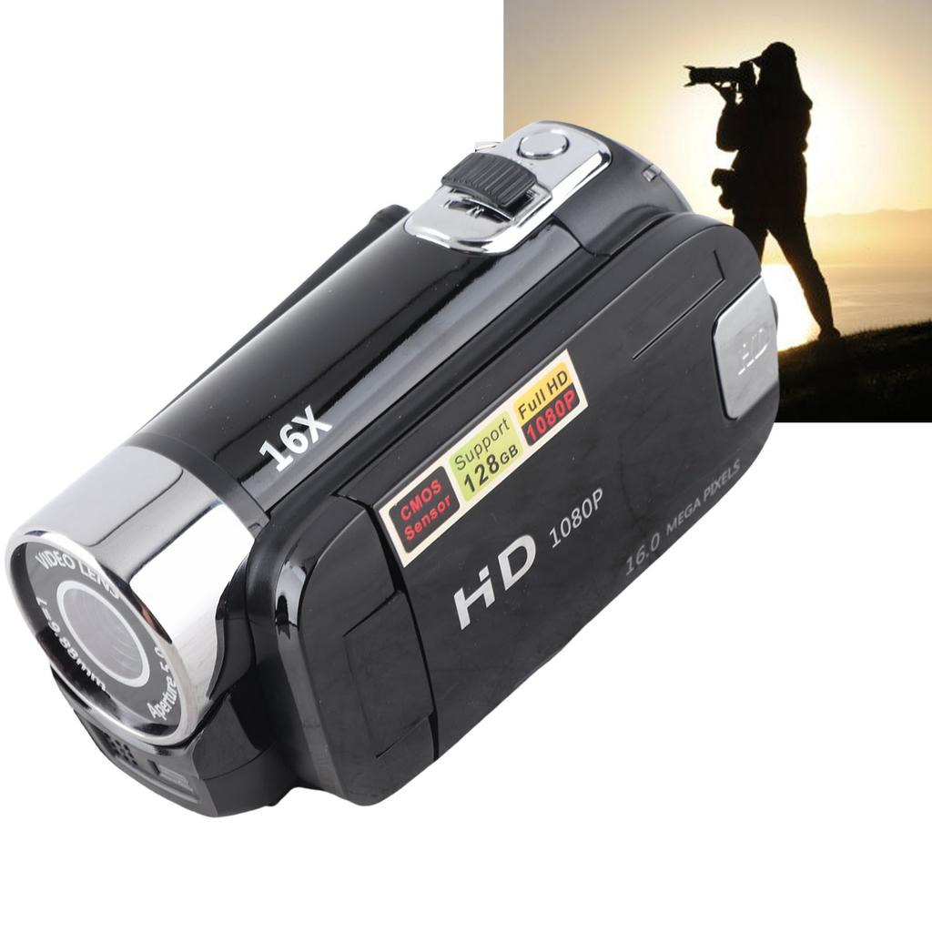 Digital Camera 1080P 16MP HD 16X Zoom Anti Shake Handheld Built in Microphone Video Camera with LED Fill Light
