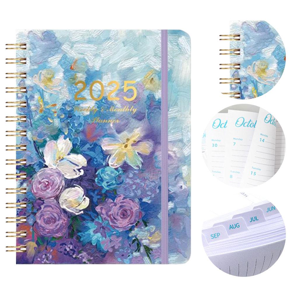 Agenda 2025 A5 Diary Planner Spiral Bound Weekly Planner Notebook with Monthly Tabs Monthly Planner for Office School