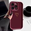 Cute Gold Heart Phone Case for iPhone 17 16 Pro Max 15 14 13 12 11 XS XR 7 8 Plus SE 2022 Air 16E Shockproof Soft Silicone Cover