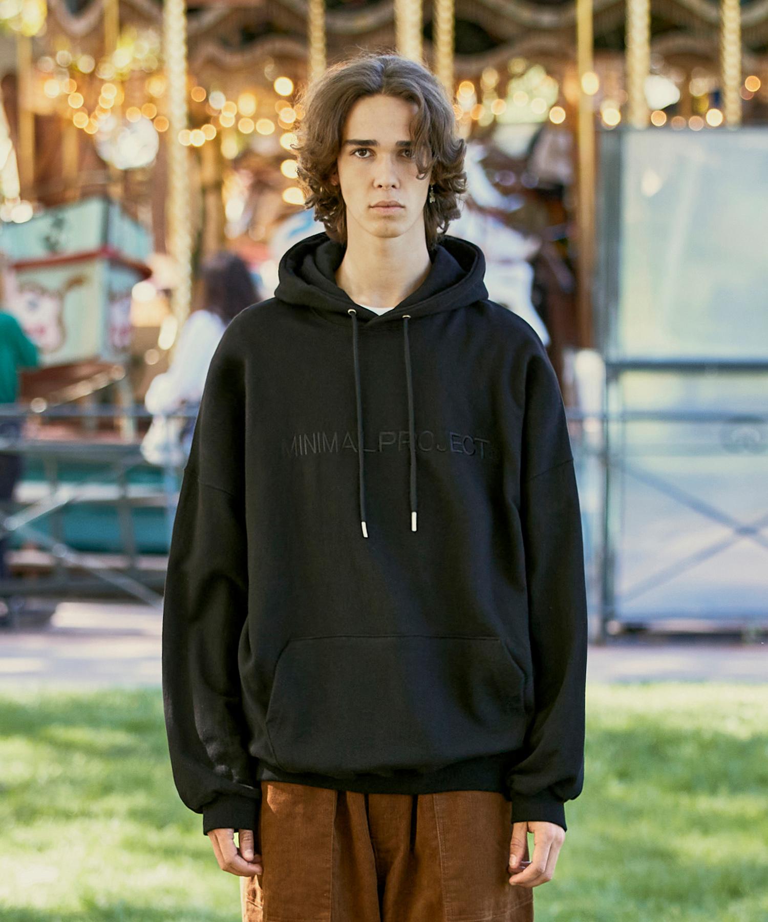 Minimal Project Oversized Logo Embroidered Hoodie Mht118 [Black] Black/M