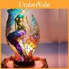 Mermaid Resin Animal Table Lamp With Colorful Retro Design For Gift And Home Decor