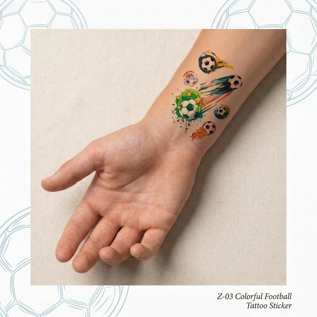Temporary Tattoo Stickers Soccer Theme Assorted Designs for Kids and Adults Waterproof Sports Body Art Decoration