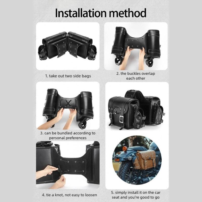 Retro Style Saddlebag Motorcycle Tool Bag Waterproof Travel Luggage Storage Bag Over Saddlebags Motorbike Accessories